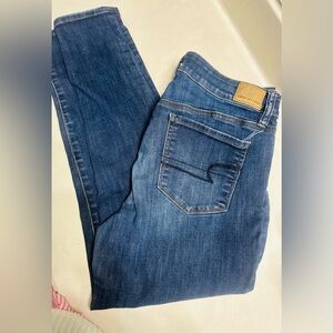 American Eagle Outfitters Women's Dark Blue Skinny Jeans